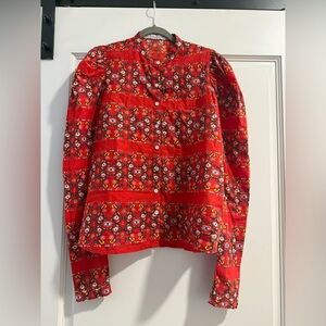 Alix Of Bohemia Red Printed Button-Up Blouse